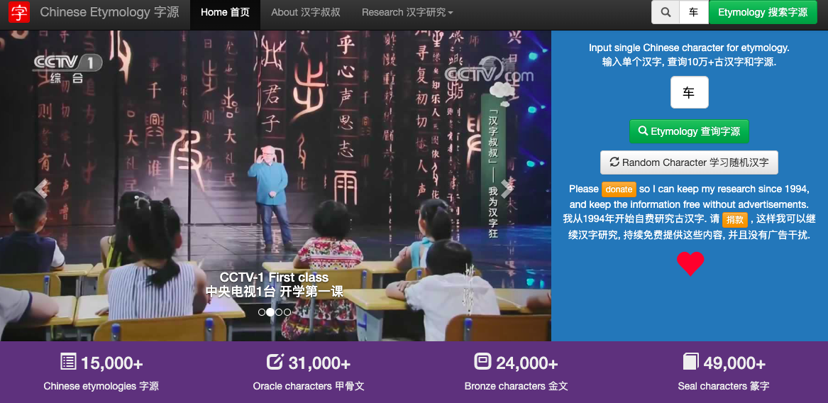 一个老外整理的汉语字源资料